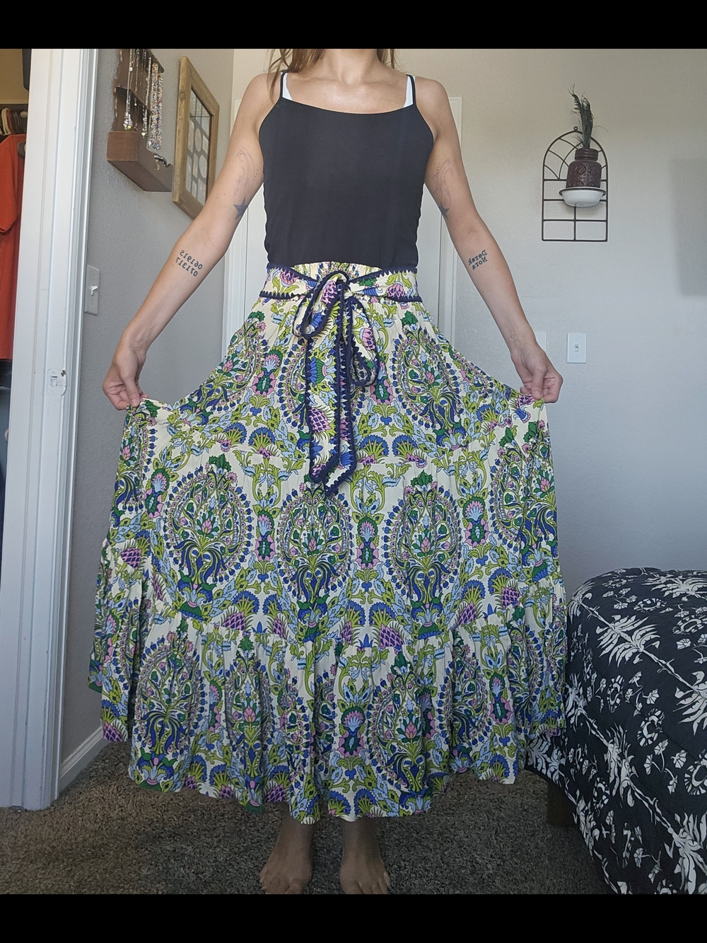 Farmers Market Paisley Print Maxi Skirt